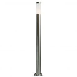 GLOBO E27 Sockelleuchte 110 cm hoch Wegeleuchte aus Edelstahl opal Außenleuchte ø 12.7 cm IP44