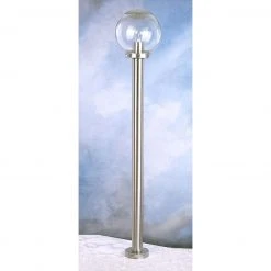 GLOBO E27 Sockelleuchte 110 cm hoch Wegeleuchte aus Edelstahl mit Glas kugel klar Sockellampe ø 20 cm IP44 -Wegeleuchten Verkaufsladen e27 sockelleuchte 110 hoch 3182f0CklALtDqp4v1280x1280 globo 3182