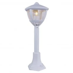 GLOBO E27 Sockelleuchte 50 cm hoch Wegeleuchte klar für Außen/Garten weiß IP44