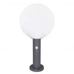 GLOBO E27 Sockelleuchte mit Bewegungsmelder 50 cm Wegeleuchte aus Aluminiumdruckguss mit Glas kugel opal für Außen/Garten anthrazit ø 25 cm IP44 -Wegeleuchten Verkaufsladen e27 sockelleuchte mit bewegungsmelder 31862Sb1280x1280 globo 31862s