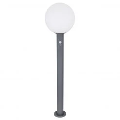 GLOBO E27 Sockelleuchte mit Bewegungsmelder 100 cm Wegeleuchte aus Aluminiumdruckguss mit Glas kugel opal für Außen/Garten anthrazit ø 25 cm IP44 -Wegeleuchten Verkaufsladen e27 sockelleuchte mit bewegungsmelder 31863Sb1280x1280 globo 31863s