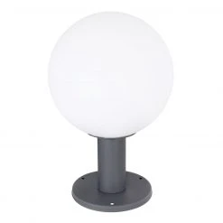 GLOBO E27 Sockelleuchte 38 cm Wegeleuchte aus Aluminiumdruckguss mit Glas kugel opal für Außen/Garten anthrazit ø 25 cm IP44 -Wegeleuchten Verkaufsladen e27 sockelleuchte wegeleuchte aus 31861b1280x1280 globo 31861