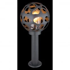 GLOBO E27 Sockelleuchte Wegeleuchte Dekoleuchte aus Edelstahl und Aluminiumdruckguss klar dekorative Kugel mit Dekorstanzungen für Außen/Garten anthrazit ø 20 cm IP44 -Wegeleuchten Verkaufsladen e27 sockelleuchte wegeleuchte dekoleuchte 31806ax1280x1280 globo 31806