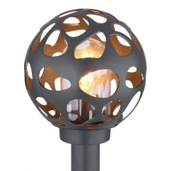 GLOBO E27 Sockelleuchte Wegeleuchte Dekoleuchte aus Edelstahl und Aluminiumdruckguss klar dekorative Kugel mit Dekorstanzungen für Außen/Garten anthrazit ø 20 cm IP44 -Wegeleuchten Verkaufsladen e27 sockelleuchte wegeleuchte dekoleuchte 31806e1280x1280 globo 31806