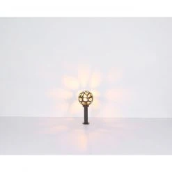 GLOBO E27 Sockelleuchte Wegeleuchte Dekoleuchte aus Edelstahl und Aluminiumdruckguss klar dekorative Kugel mit Dekorstanzungen für Außen/Garten anthrazit ø 20 cm IP44 -Wegeleuchten Verkaufsladen e27 sockelleuchte wegeleuchte dekoleuchte 31806t1280x1280 globo 31806