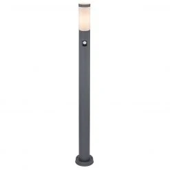GLOBO E27 Wegeleuchte 110 cm Sockelleuchte mit Bewegungsmelder für Außen/Garten aus Edelstahl opal Außenleuchte ø 12.7 cm