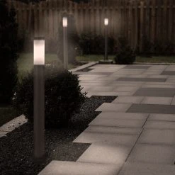 LHG Lights Graue Wegeleuchte Koral, 80 cm hoch, inklusive LED, in anthrazit