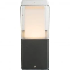 GLOBO LED Sockelleuchte 20 cm hoch Wegeleuchte opal klar Sockellampe schwarz IP44 warmweiß