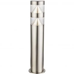 GLOBO LED Sockelleuchte 40 cm Wegeleuchte aus Edelstahl klar rund für Außen/Garten ø 9.8 cm IP44 warmweiß