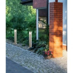 GLOBO LED Sockelleuchte 50 cm Wegeleuchte aus Edelstahl klar rund für Außen/Garten ø 11.8 cm IP44 warmweiß -Wegeleuchten Verkaufsladen led sockelleuchte wegeleuchte aus 34207am1280x1280 globo 34207