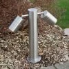 LHG Lights Moderne Pollerleuchte aus Edelstahl mit 2 schwenkbaren Strahlern , 2-flammig inkl. 7W LED, H 35,5cm, verstellbar, IP44 Wegeleuchte für den Außenbereich -Wegeleuchten Verkaufsladen moderne pollerleuchte aus edelstahl 8181901 lhg 8181989496