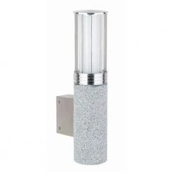 Heitronic Naturstein Außenwandleuchte IP44, E27, Zylinderform / rund, matte Lichtaustrittsfläche ø 9 cm