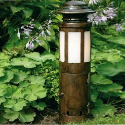 Robers Leuchten Nostalgische Pollerleuchte mit 2 Steckdosen - Patina