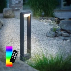 Paul Neuhaus Smart Home LED Wegeleuchte Q-ALBERT Zig Bee, dimmbar per Fernbedienung, RGBW, IP44