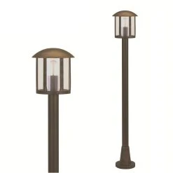 Albert Wegeleuchte, Aluminiumguss, braun-messing, Höhe 116cm