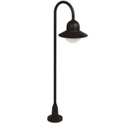 Albert Wegeleuchte, schwarz, Opalglas - Höhe 120cm